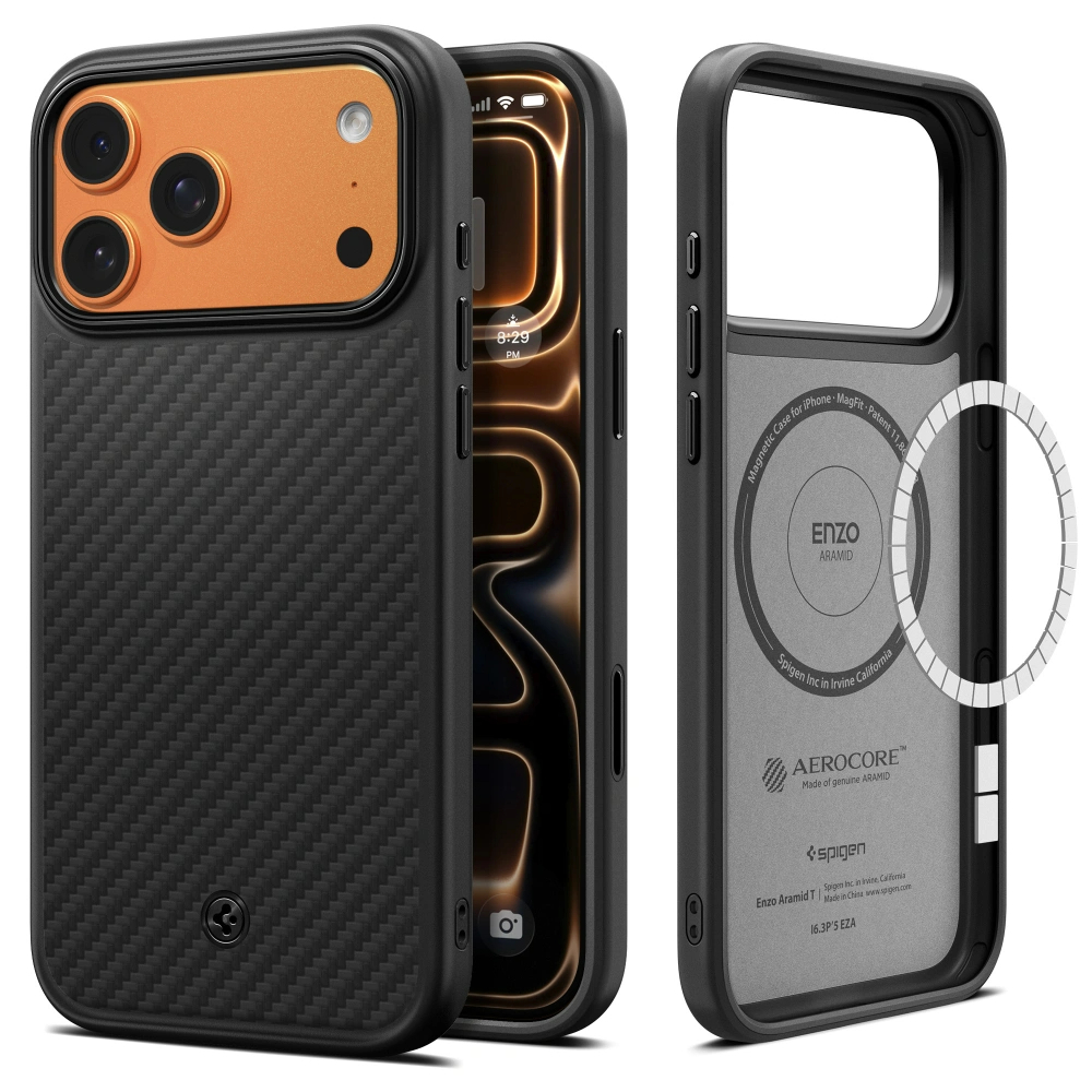 Чехол Spigen Enzo Aramid T Magsafe для iPhone 17 Pro Max черный