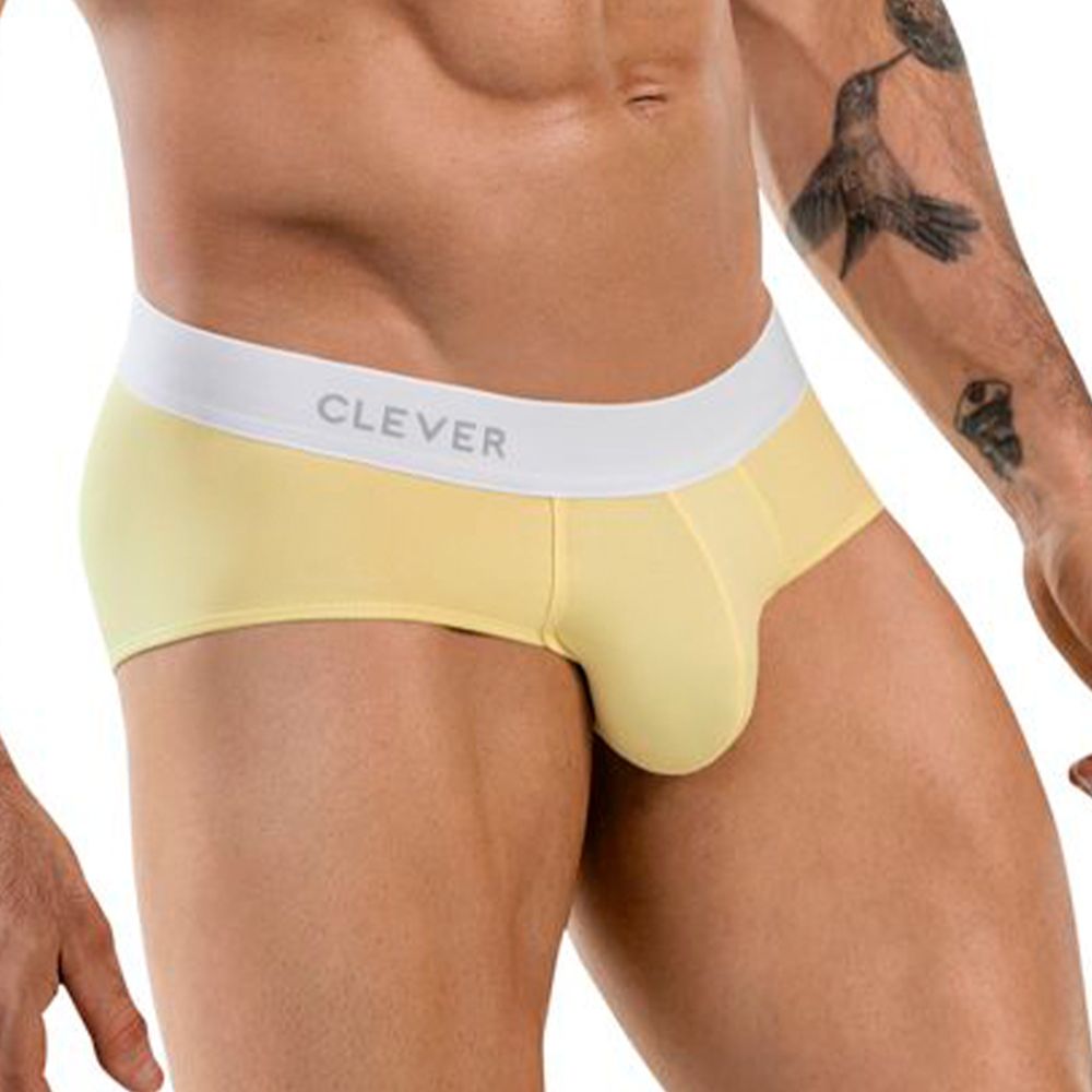 Мужские трусы брифы желтые Clever Moda LECLER CLASSIC BRIEF 186303