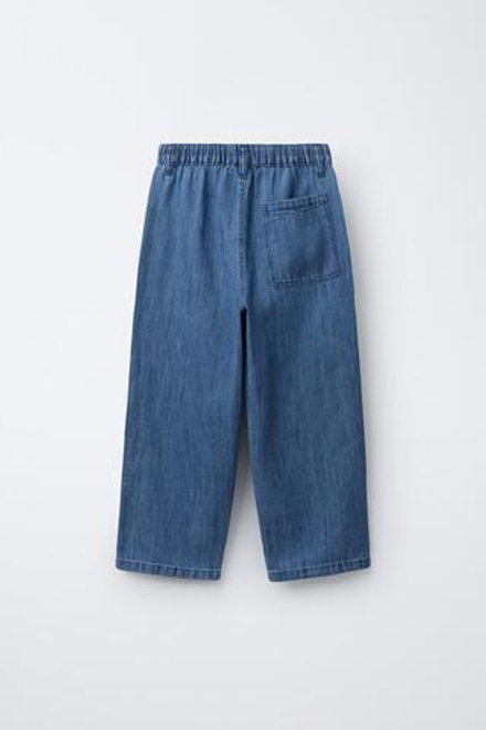 ZARA ДЖИНСЫ ШИРОКОГО КРОЯ С КАРМАНАМИ, СИНИЙ