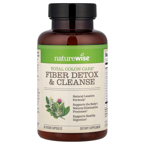 NatureWise, Total Colon Care®, средство для детоксикации и очищения клетчатки, 60 веганских капсул