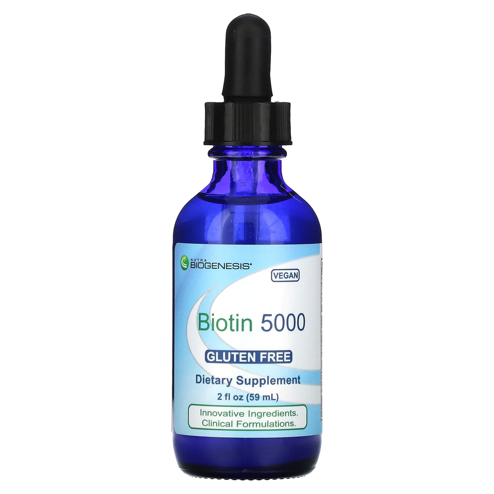 Nutra BioGenesis, Биотин 5000, 5000 мкг, 59 мл (2 жидк. Унции)