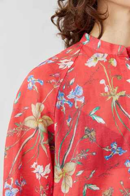 Рубашка покроя реглан красного цвета