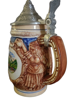 Кружка пивная (керамика с оловянной крышкой) Германия