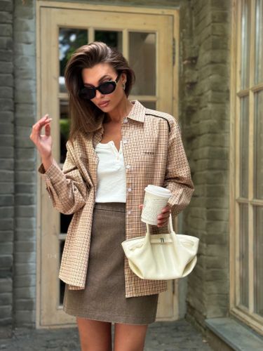 Кожаная сумка-мини в молочном цвете