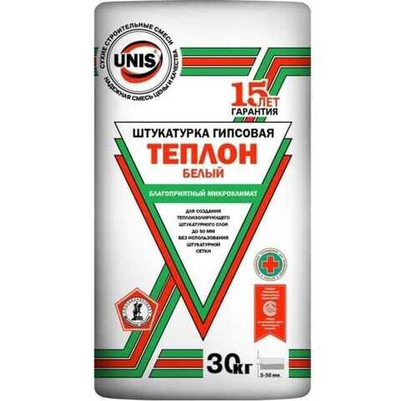 Гипсовая штукатурка Юнис Теплон (белый) 30 кг.