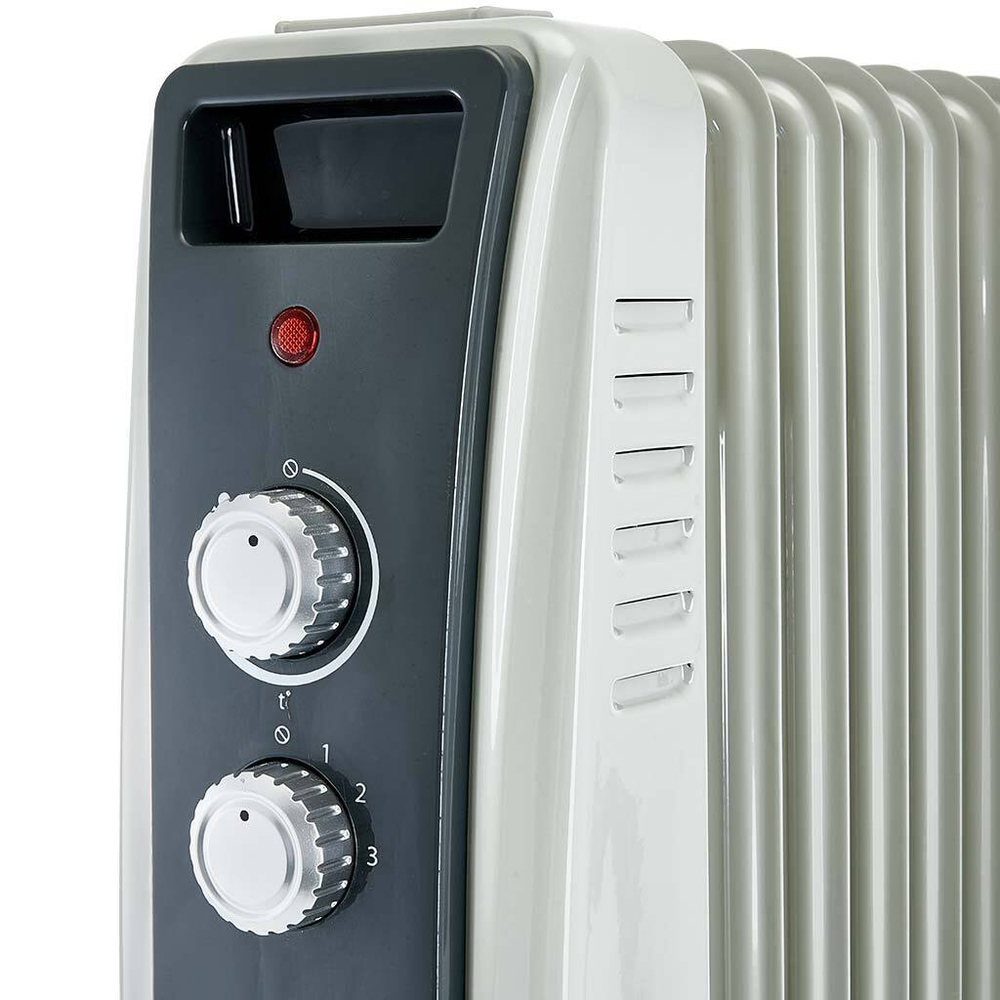 Обогреватель масляный D12F-11 "DELTA", 2500 Вт, 11 секций, с вентилятором, светло-серый