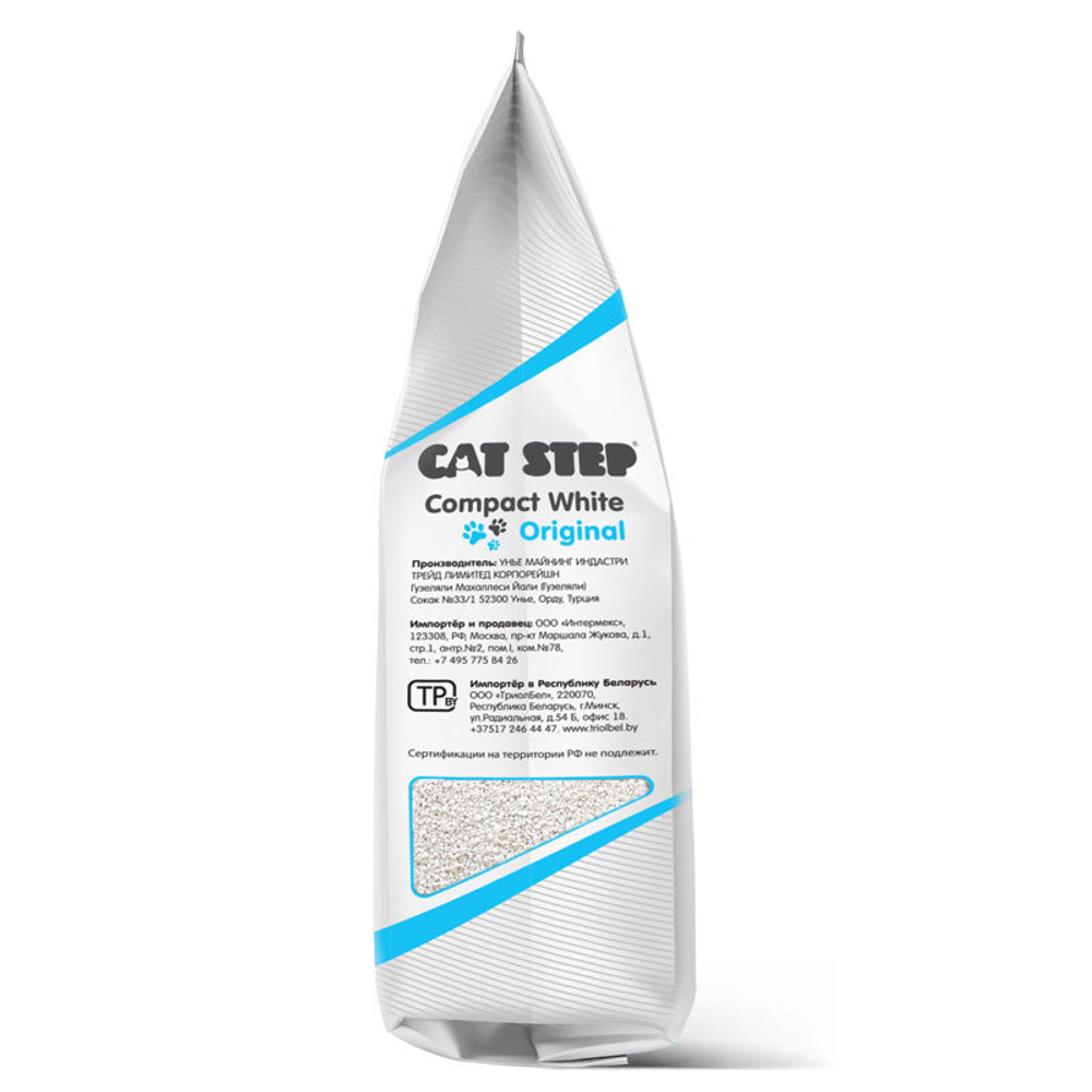 Наполнитель комкующийся минеральный CAT STEP Compact White Original, 5 л