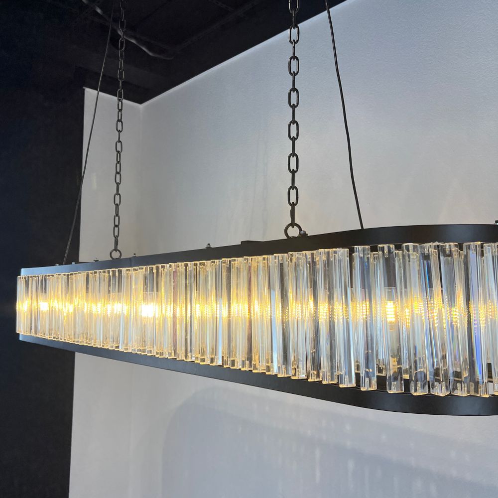 Подвесная Люстра Rh 1920S Odeon Clear Glass Black 180 By Imperiumloft