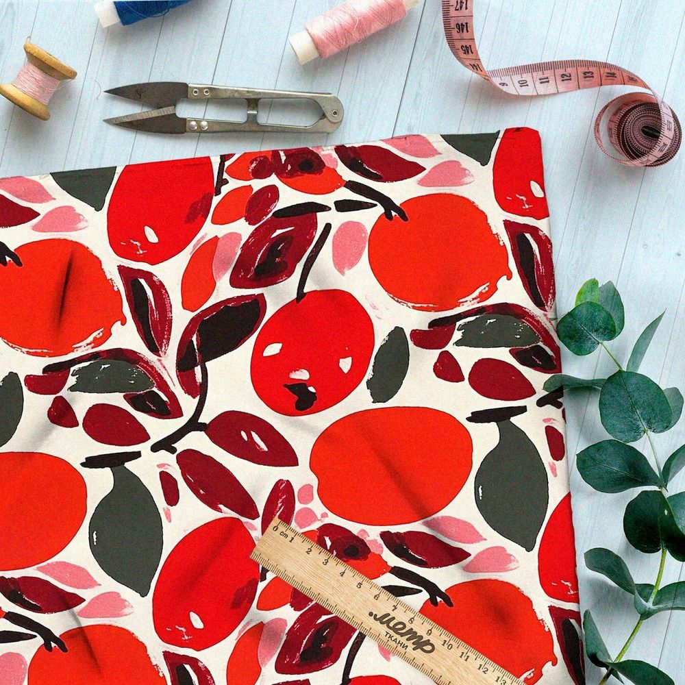 Ткань премиум мембрана абстрактные фрукты