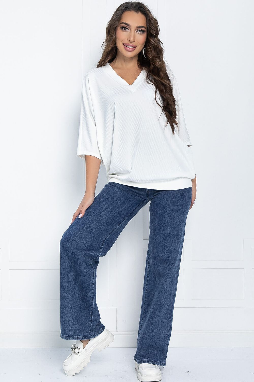 Блуза Вэнсдей (белая) Б11457 LT Collection