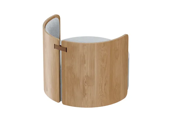 Кресло крутящееся Lagom 800 (светло-серый твид, натуральный дуб)