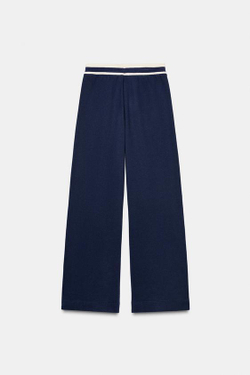 ZARA БРЮКИ В СТИЛЕ ПРЕППИ, ТЕМНО-СИНИЙ