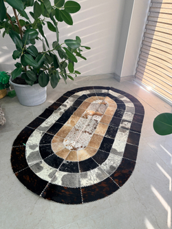 Ковер овальный натуральный Телячья шкура , 240х140