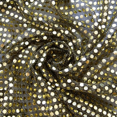 Трикотаж Пайетки, 61 гр/м2, 110 см, т. золотистый