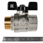 Кран шаровой полнопроходной STOUT - 1" (НР/ВР, PN40, Tmax 150°C, ручка-бабочка черная)
