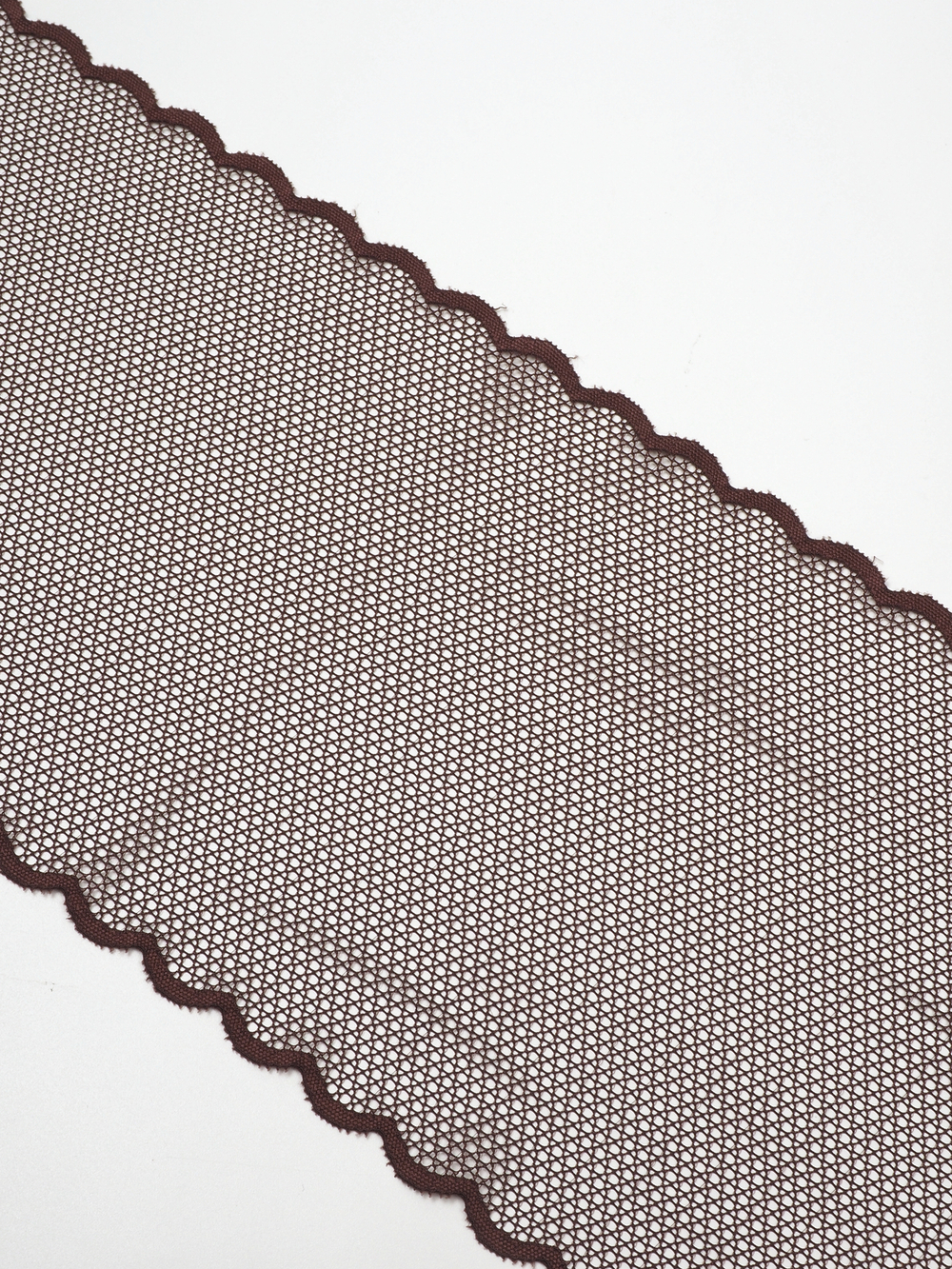 Эластичное кружево шоколад крупная ячейка ширина 20 см