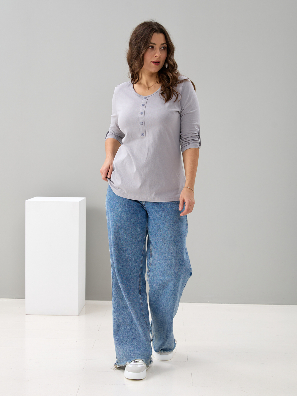 Лонгслив ЛНк-005/светло-серый