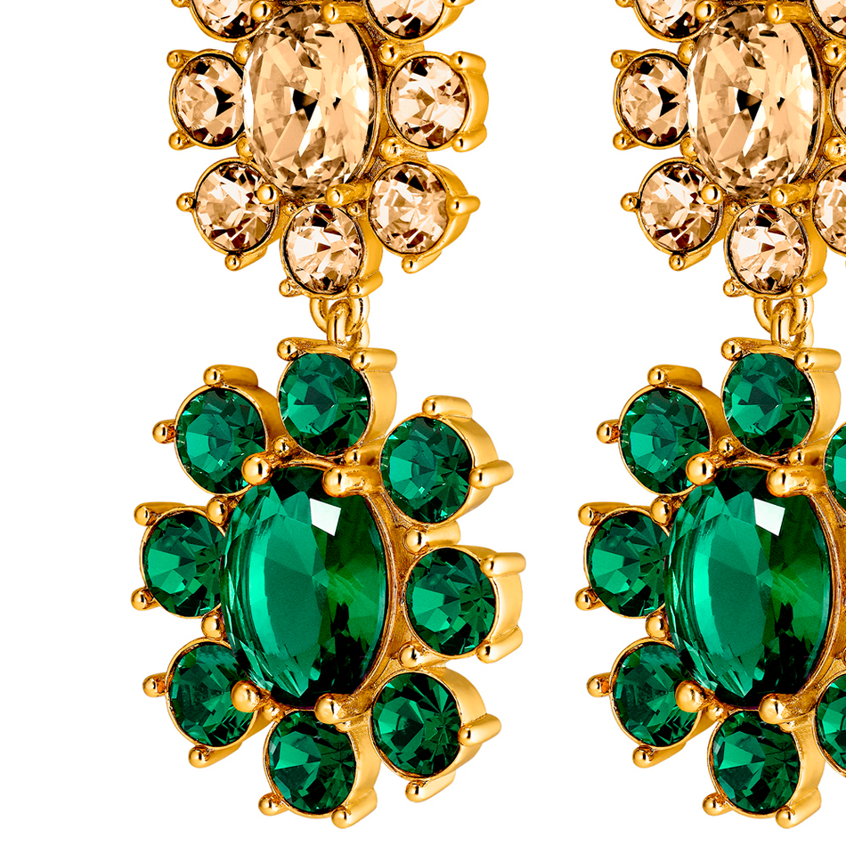 Серьги Dyrberg Kern LINA SG EMERALD GREEN/GOLDEN 450073