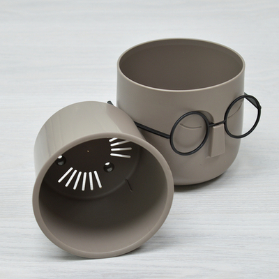 Кашпо Стив 0,65л 11,5см со вставкой (французcкий серый)