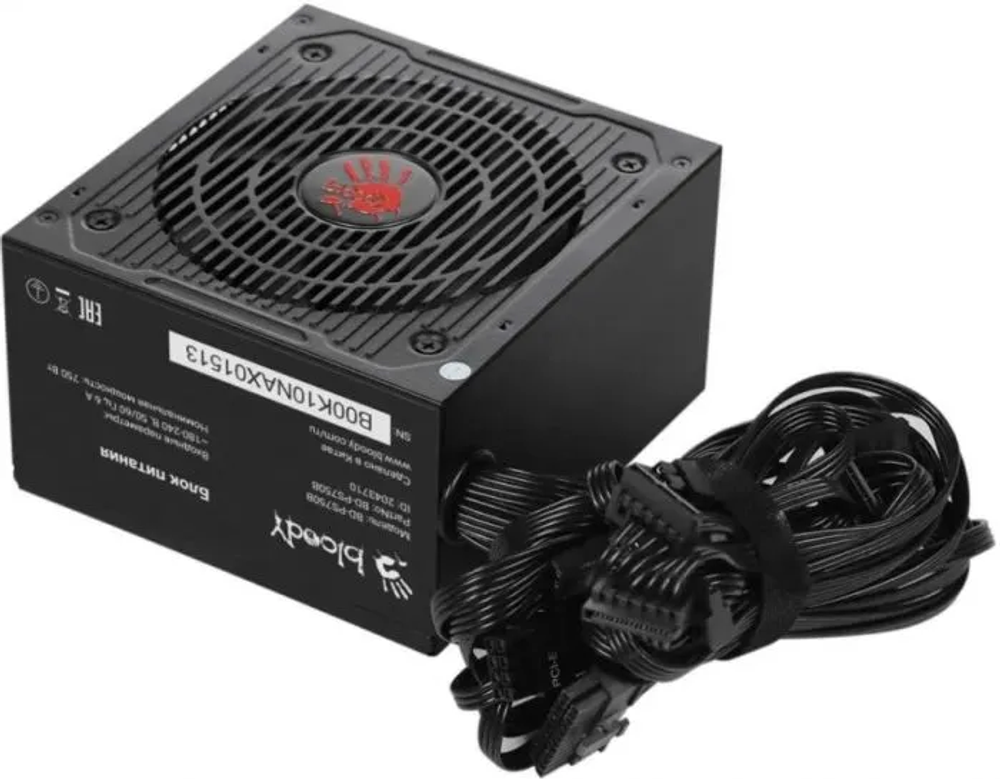 Блок питания Bloody ATX 750W BD-PS750B 80+ bronze (20+4pin) APFC 120mm fan 6xSATA RTL