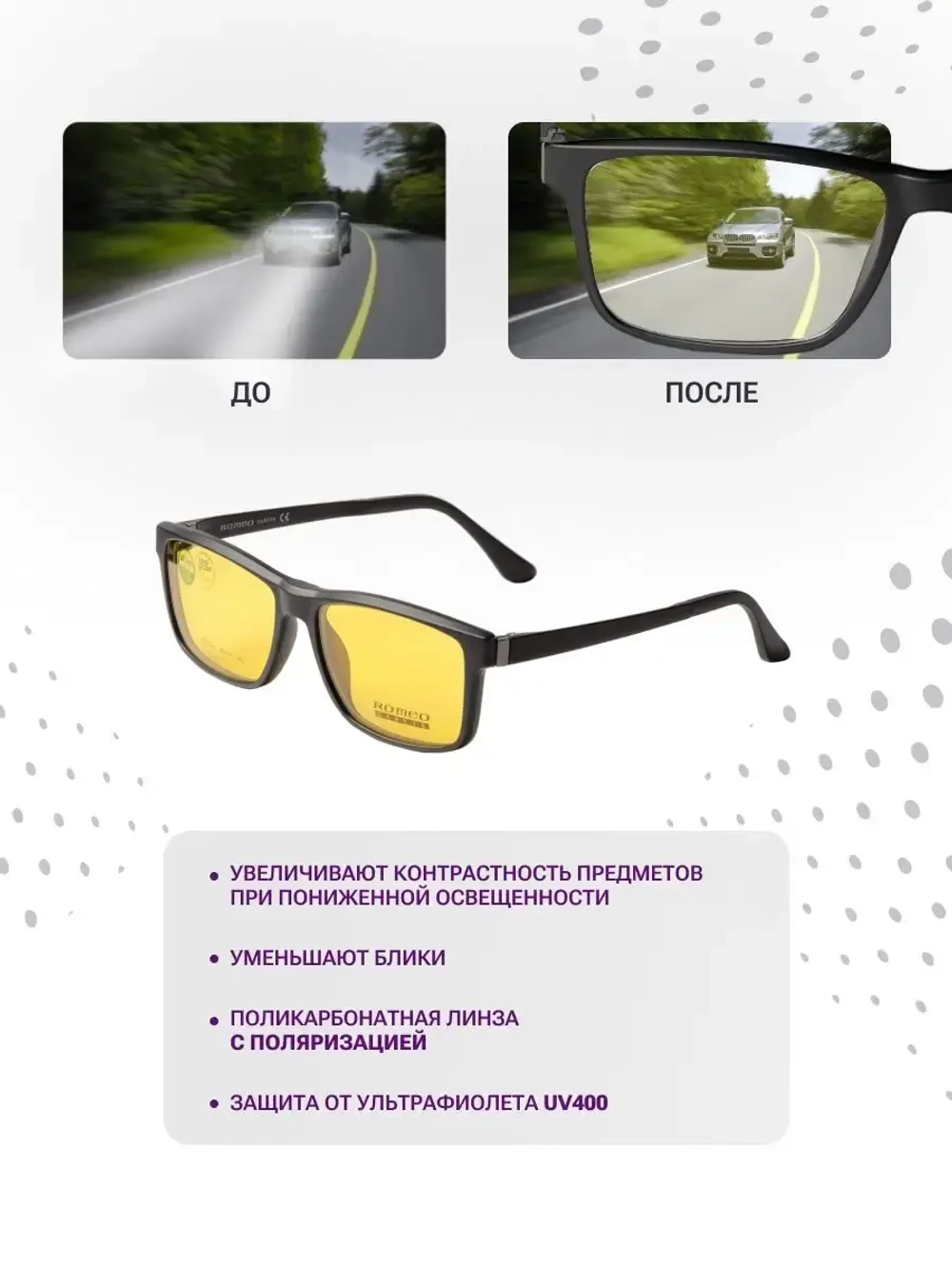 Оправа для очков с магнитными накладками 4в1