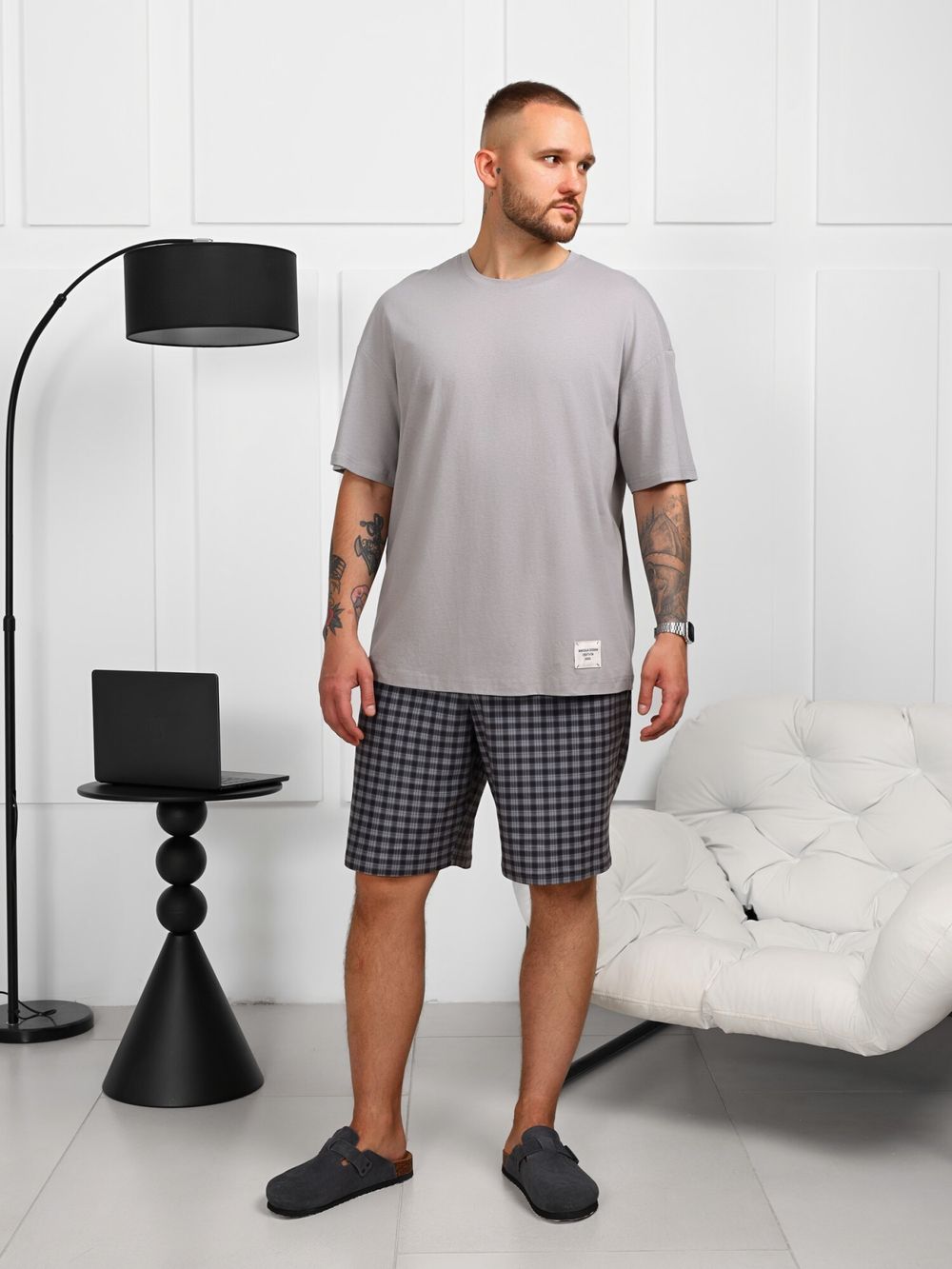 Фуфайка (футболка) мужская Генри-4 Виотекс СЕРЫЙ