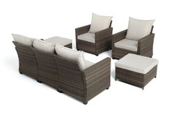 "Бостон" лаунж-зона из искусственного ротанга, цвет серый