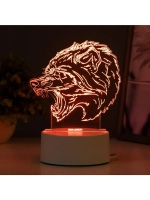 Светильник 3D ночник RISALUX «Оборотень», LED RGB, от сети,
