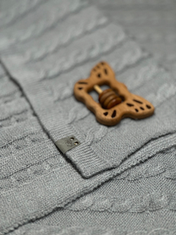 Плед вязаный Серый RinaAmari, 100*100