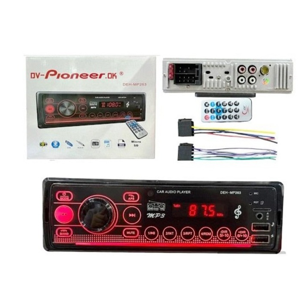 Автомагнитола DV-Pioneeir ok DEH-MP 263, bluetooth, пульт, 2usb, aux, fm