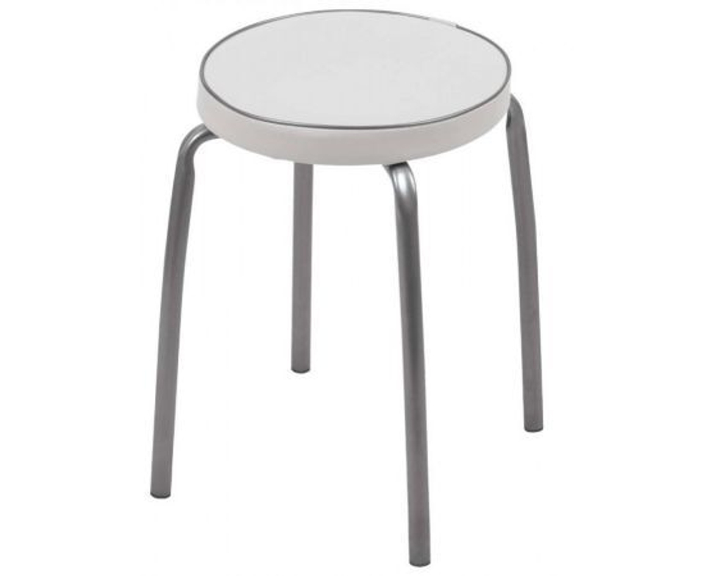 Табурет Nika Фабрик 2,мягкое круглое сиденье, d 32 см, светло-серый