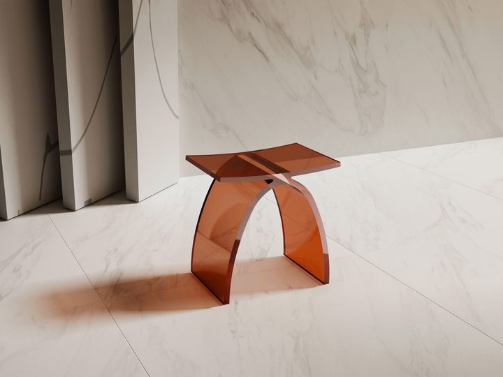 Стульчик для ванной прозрачный ABBER Kristall AT1739Opal коричневый