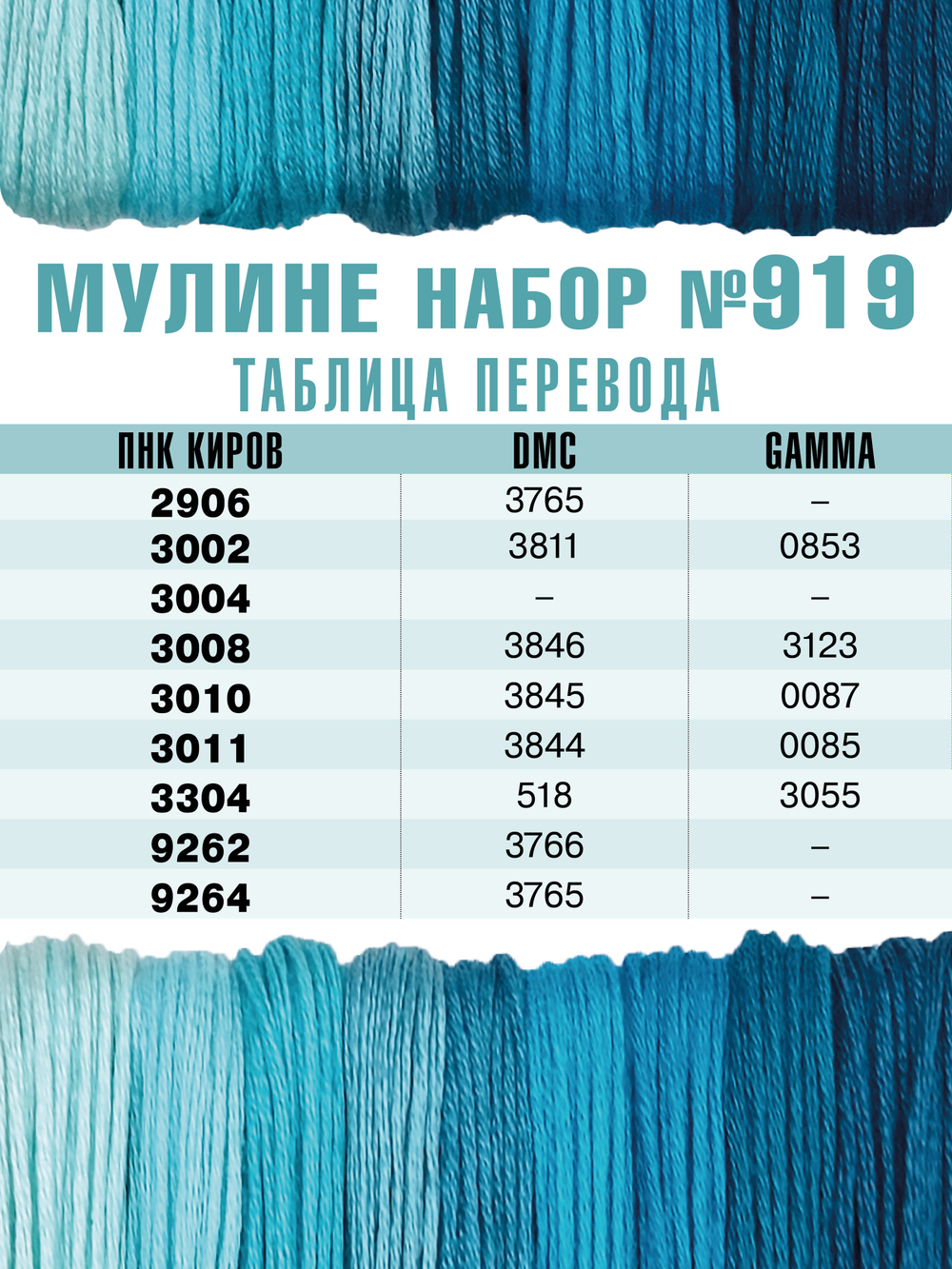 Наборы ниток мулине для вышивания ПНК Киров 9 шт.