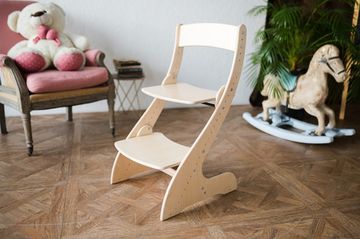 Расти стульчик «Павлин» для ребенка - БЕЗ покраски, Деревянный, 49x47x85