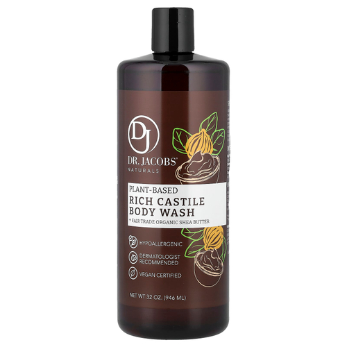 Dr. Jacobs Naturals, Гель для душа на растительной основе, органическое масло ши, 946 мл (32 унции)