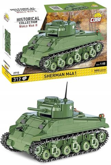 Конструктор пластиковый Cobi SHERMAN M4A1 - Американский средний танк - 312эл. - Коби 2715