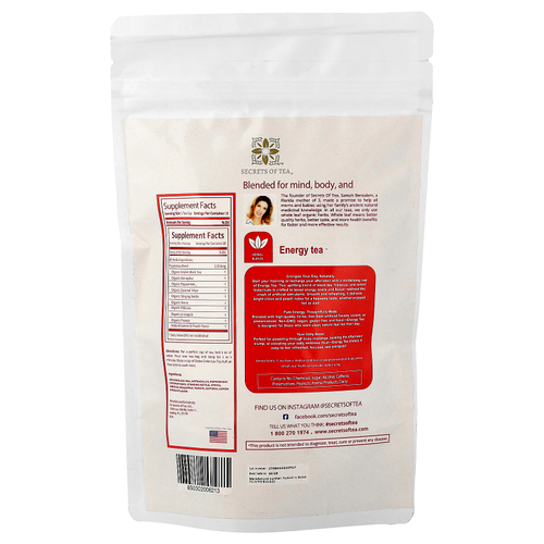Secrets of Tea, Organic Energy Tea™, 20 неотбеленных чайных пакетиков, 41 г (1,47 унции)