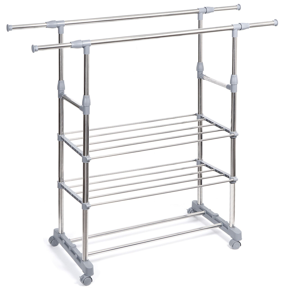 Вешалка напольная 92х42х155 см, мет-л, с колесами, телескоп, T2020-2585