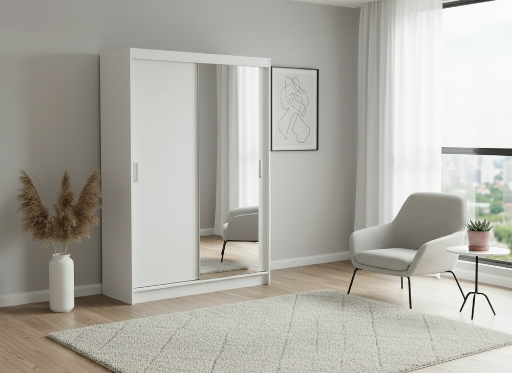 Шкаф-купе Амбрелла Белый Фасадный 0101  100*60*220