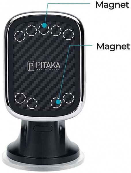 Автомобильный держатель Pitaka New MagMount QI Suction Cup CMS3001Q (Black)
