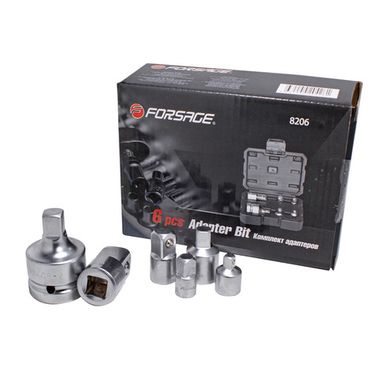 Набор адаптеров 6пр.(1/4''Mx3/8''F,3/8''Mx1/4''F,3/8''Fx1/2''M,1/2''Fx3/8''M,1/2''Fx3/4''M,3/4''Fx1/2''M)в кейсе Forsage F-8206
