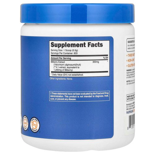 Nutricost, Порошок из черники, без добавок, 250 г (8,9 унции)