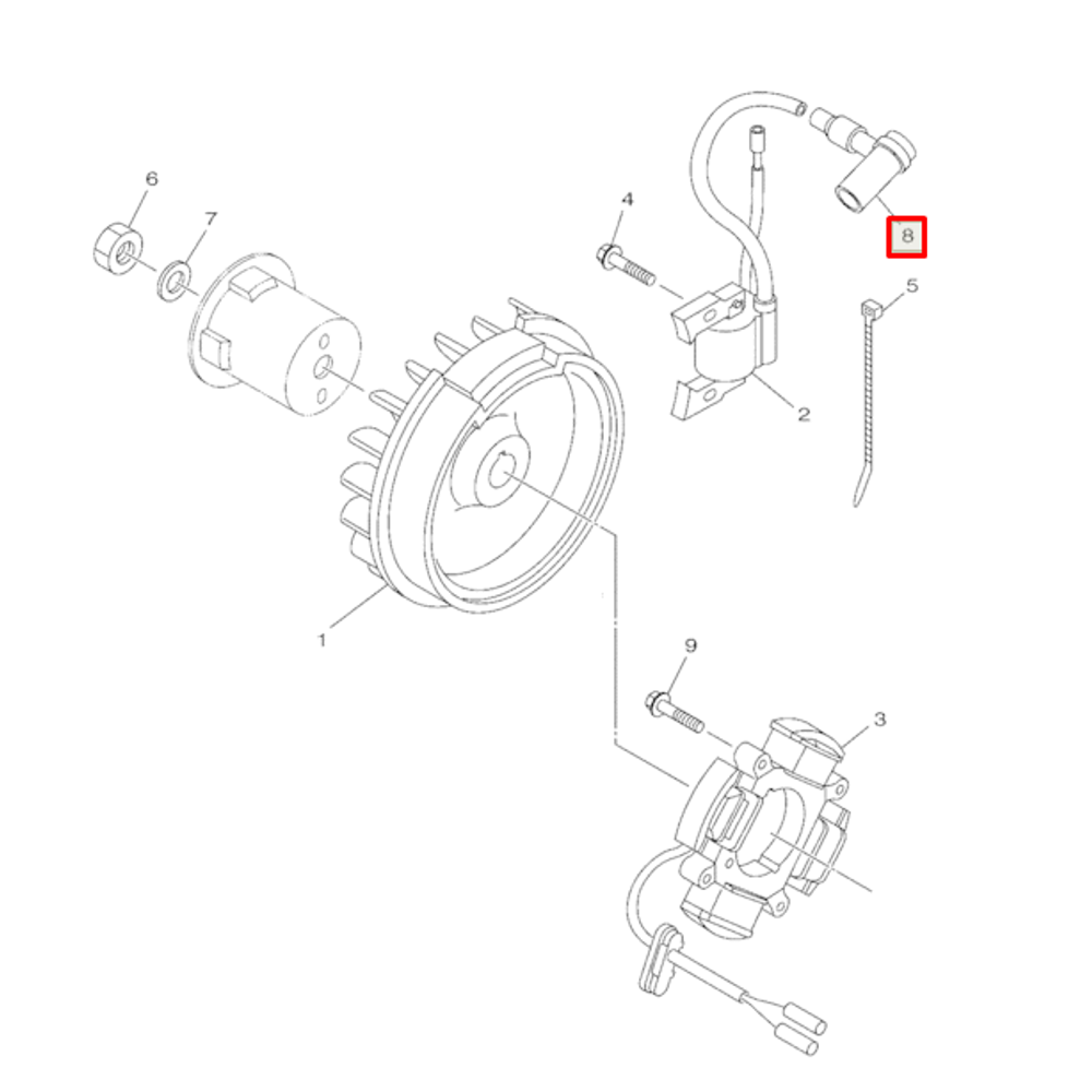 Колпачок свечной снегоход и генератор Yamaha JN6823700000