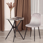 Стул BREEZE (mod. 4724) Велюр/металл , 44 х 53 х 87 см, Light grey (светло-серый) HLR14 / черный