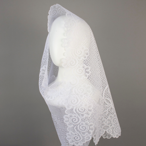 Шарф ритуальный Ажурный белый