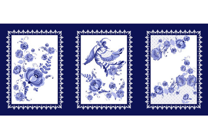 Полотенце вафельное Солнечный дом Гжель 45х60