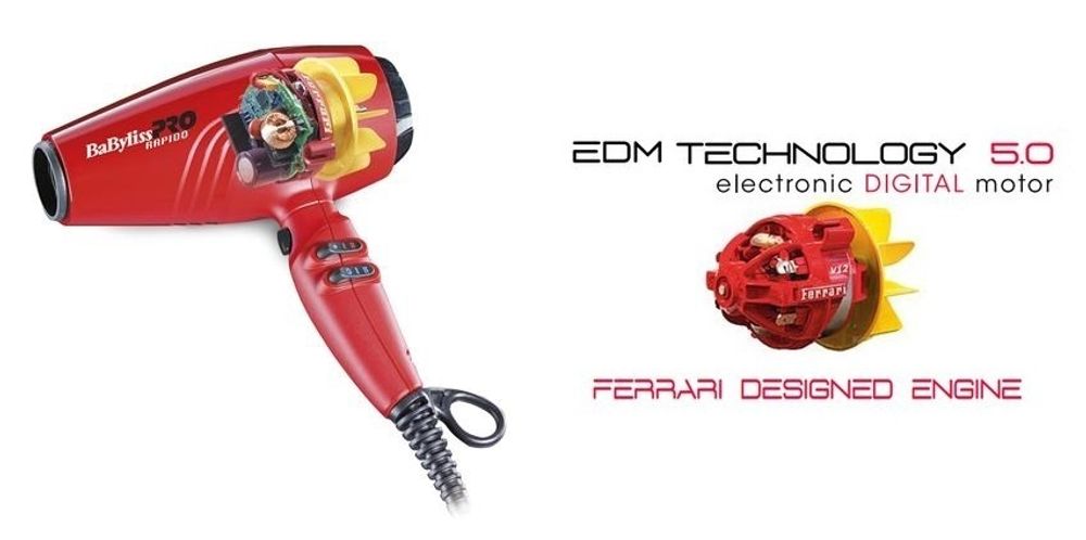 Профессиональный фен BaByliss PRO Rapido Ferrari BAB7000IRE Red - 4