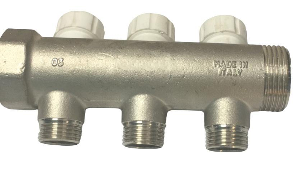 Коллектор TIEMME 1x1/2 н.р.на 3 вых с вентилями