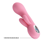 Розовый компактный вибратор-кролик 15,4см Pretty Love Chris Pink BI-014507-1