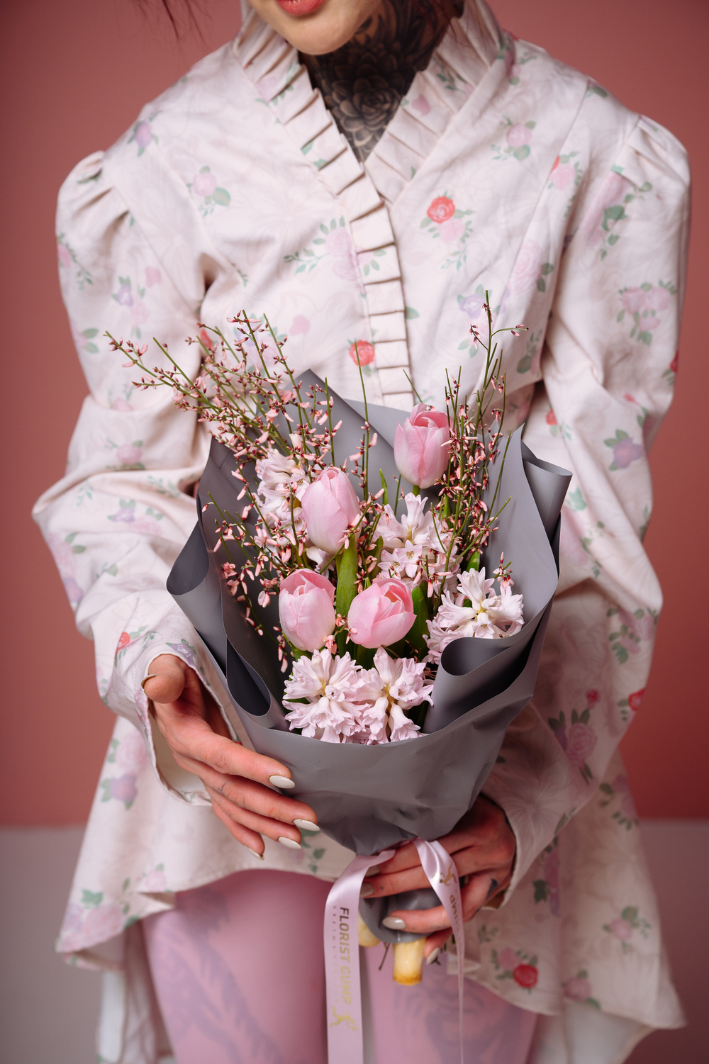 Дуо букет тюльпаны и гиацинты